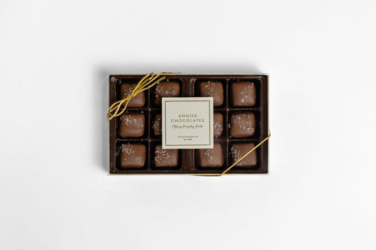 Milk Chocolate Sea Salt Caramels 12pc.