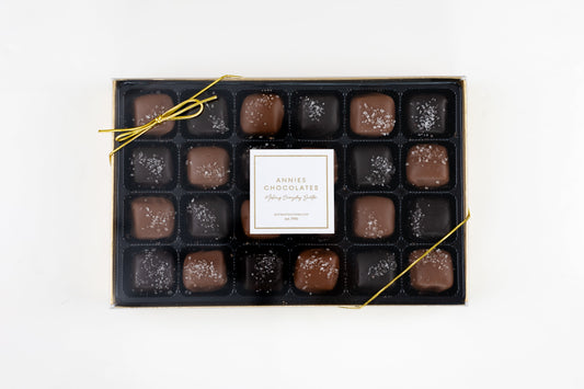 Milk & Dark Chocolate Sea Salt Caramels 24pc.